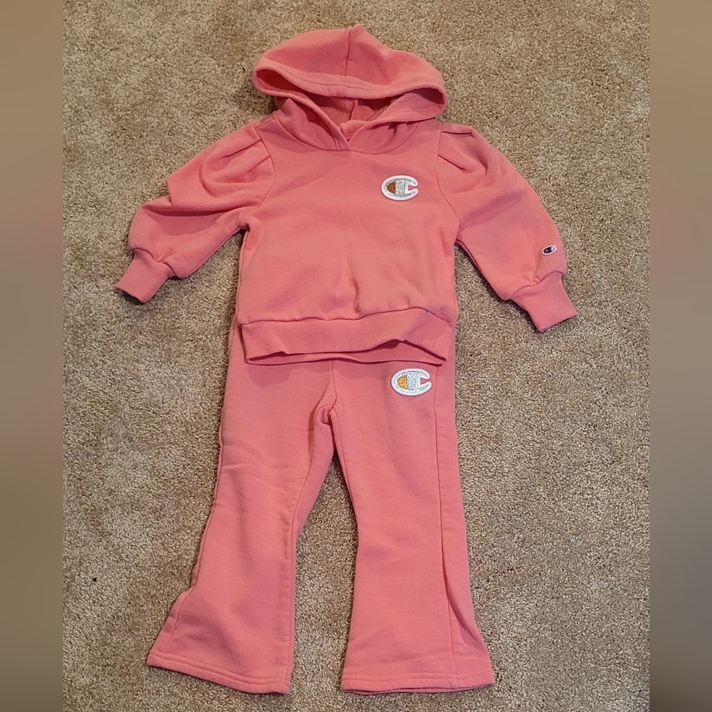 Champion Kids Coral Sweatpants and Sweatshirt Set